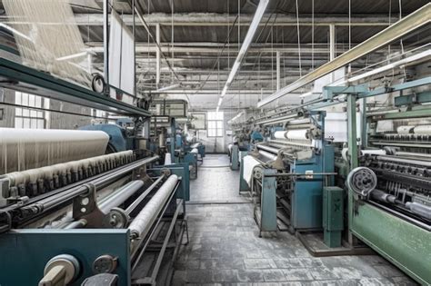 Premium AI Image | Industrial Textile Mill with Weaving Looms and ...