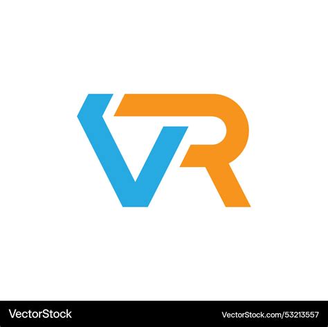 Letter Vr Initial Logo Design Royalty Free Vector Image