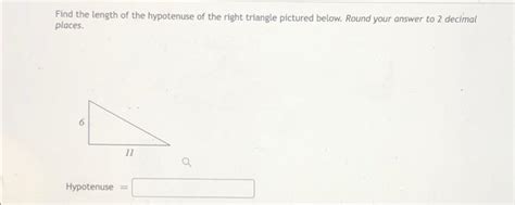 Solved Find The Length Of The Hypotenuse Of The Right