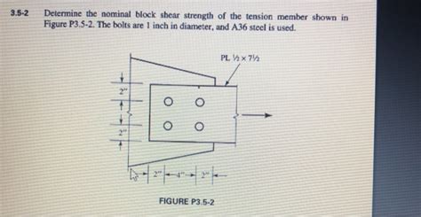 Solved 3 5 2 Determine The Nominal Block Shear Strength Of