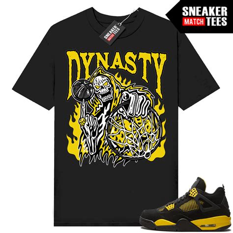 Jordan 4 Thunder Shirts Sneaker Match Black Dynasty