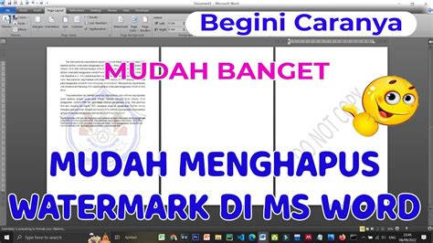 3 Cara Menghapus Watermark Di Document Microsoft Word Youtube