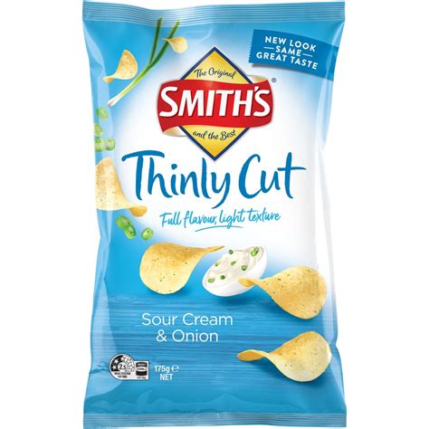 Smith S Thinly Cut Potato Chips Sour Cream Onion G Big W