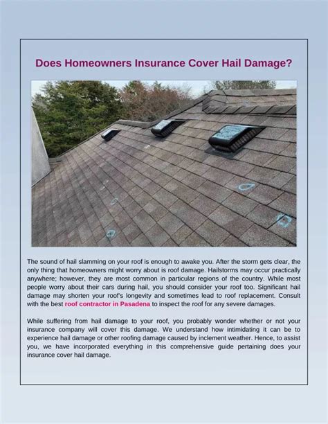 PPT Is Hail Damage To Your Roof Covered By Homeowners Insurance