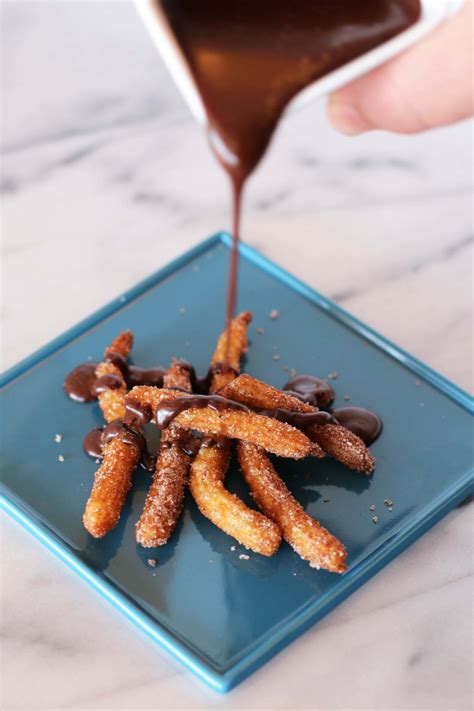 Mini Churros With Mexican Hot Chocolate Dipping Sauce Cake N Knife