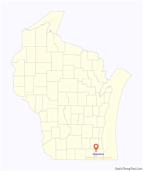 Map of Waterford village, Wisconsin - Thong Thai Real