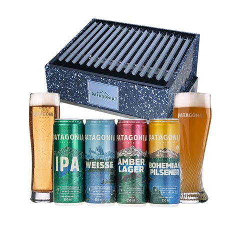 Kit Patagonia 1 Parrilla 4 Cervejas 350ml 2 Copos Empório Da Cerveja