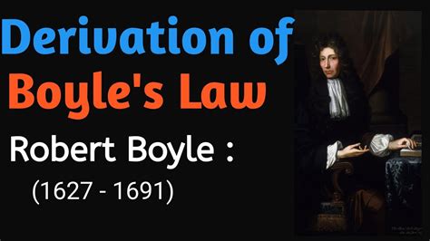 Derivation Of Boyle S Law From Kinetic Gas Equation Boyle S Law