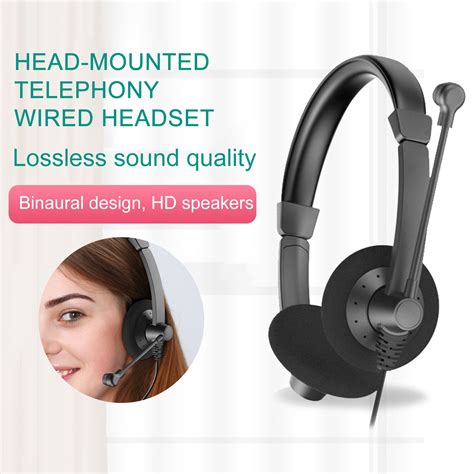 Deyuer T28 Headset 330 Degree Adjustment Noise Reduction Microphone Abs Wired Call Center