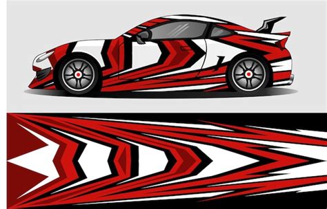 Design de envoltório de decalque vermelho de carro esportivo Vetor