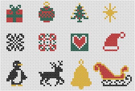 Christmas Cross Stitch Motifs Collection Of 22 Quick Designs Etsy