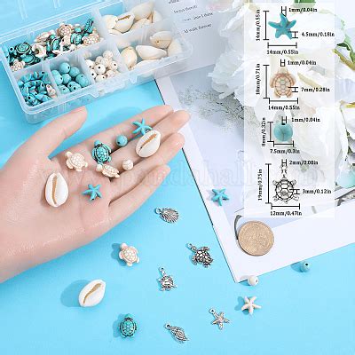 Wholesale SUNNYCLUE 1 Box 170Pcs Turtle Beads Boho Style Starfish Beads