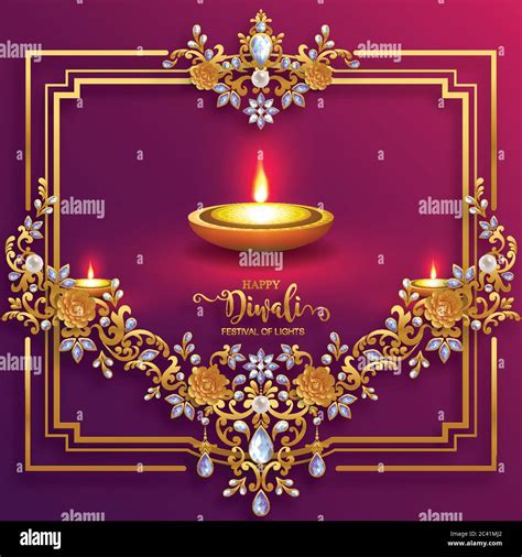 Diwali Deepavali Or Dipavali The Festival Of Lights India With Gold