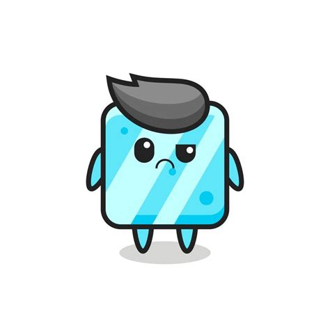 the mascot of the ice cube with sceptical face 3545853 Vector Art at ...