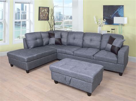 Raphael Sectional Sofa Left Facing with Ottoman, Multiple Colors - Walmart.com