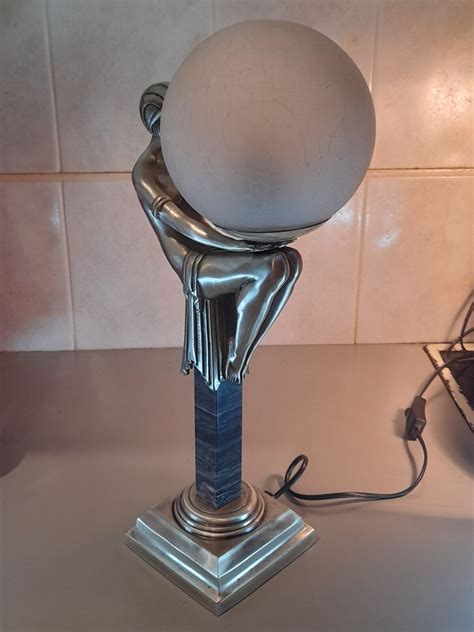 Art Deco Style Nude Table Desk Lamp With Cloud Shade Working Made