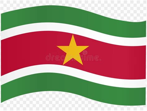 Suriname Flag Wave Isolated On Png Or Transparent Background Vector