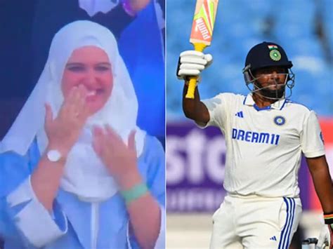 Heartwarming Reaction Of Sarfaraz Khans Wife On Debutants Test Fifty