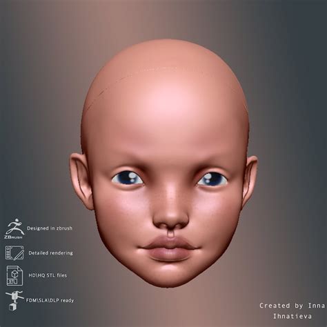 D Model Head Bjd Doll Stl File For D Printing Etsy