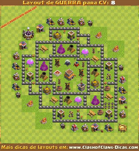 Layouts Para CV8 Em Guerra Clash Of Clans Dicas