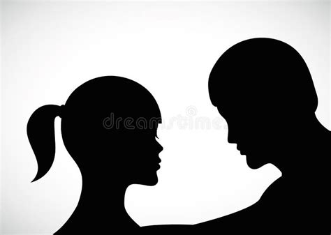 Man Consoles Woman Sad Couple Silhouette Stock Vector - Illustration of ...