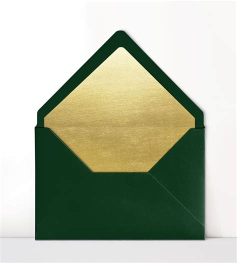 Forest Green Envelope With Gold Foil Liner Green Envelopes Wedding