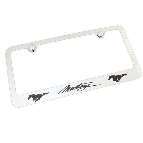 Ford Mustang Script Dual Logo License Plate Frame (Chrome) - Walmart ...