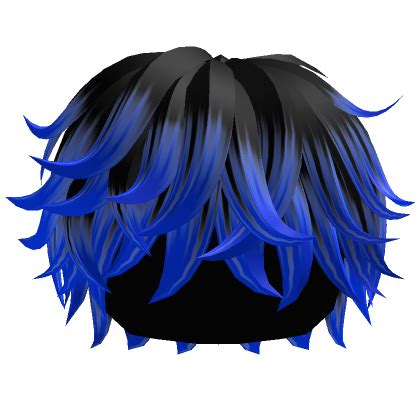 Fluffy Messy Boy Hair Black To Blue Roblox Item Rolimon S