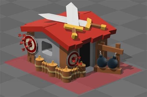 Clash Of Clans Barracks Level 1 12 3d Models 3d Model Obj