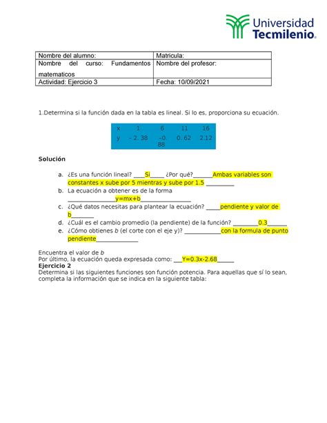 Ejercicio Fundamentos Matem Ticos Tecmilenio Studocu