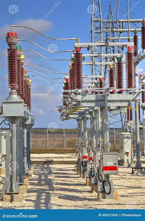 High Voltage Switchyard Stock Image Image Of Network