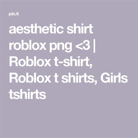 Aesthetic Shirt Roblox Png