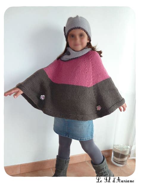 Mon Petit Chaperon Rose Et Gris Le Fil D Auriane Tricot Poncho