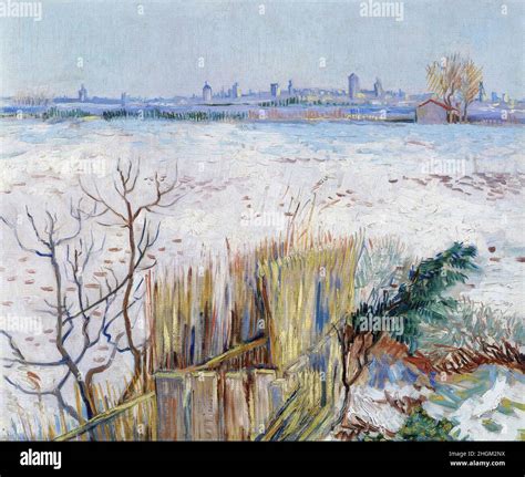 Van Gogh Vincent - Private Collection - Snowy Landscape with Arles in ...