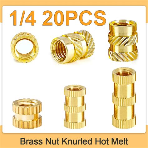 PCS Heat Set Insert Inch Size Threaded Brass Nut Knurled Hot Melt Molding Injection
