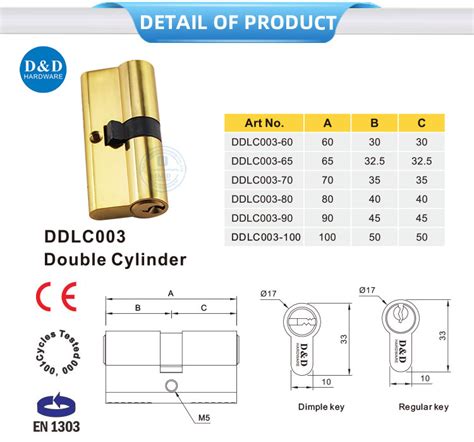 EN1303 Polished Brass Euro Profile Solid Brass Double Open Safe Door