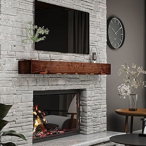 Amazon Boscomondo Rustic Fireplace Mantel Shelf Pine Wood Wall