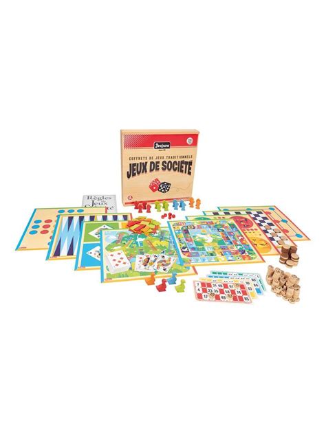 Coffret De Jeux De Soci T Traditionnels Coffret En Bois R Gles