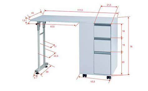 Table De Manucure Pliante Plex Avec Trois Tiroirs Et Roues De Blocage