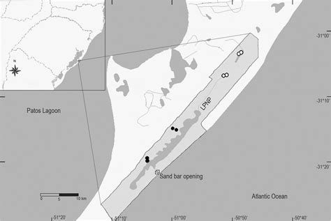 Map Of Study Area In Lagoa Do Peixe National Park Southern Brazil