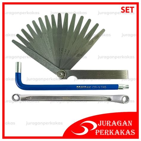 Jual 3 Set MOLLAR Stel Klep T40 Kunci Ring 8 X 9 Mm Feeler Gauge