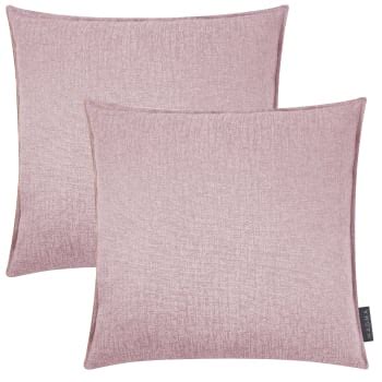 Housses De Coussin Fausse Fourrure Douce Vieux Rose 40x40 Lot De 2