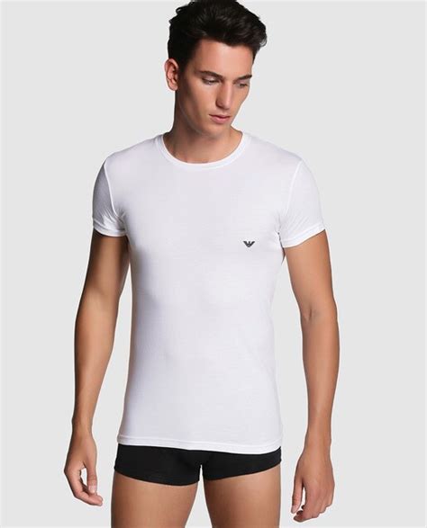 Camiseta Interior De Hombre Emporio Armani Blanca De Manga Corta