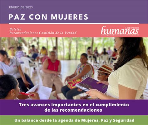 Boletín Paz Con Mujeres Recomendaciones Comisión De La Verdad Paz Con Mujeres