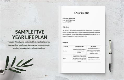 Sample Five Year Life Plan Template In Word PDF Google Docs Pages