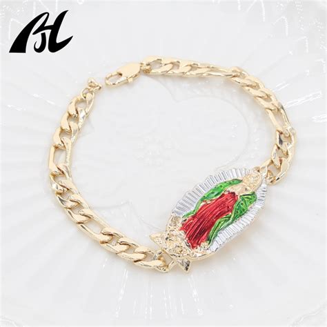 Women Pulseras Y Brazaletes Virgen De Guadalupe Religious Jewelry