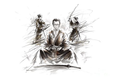 Samurai Meditation Painting By Mariusz Szmerdt