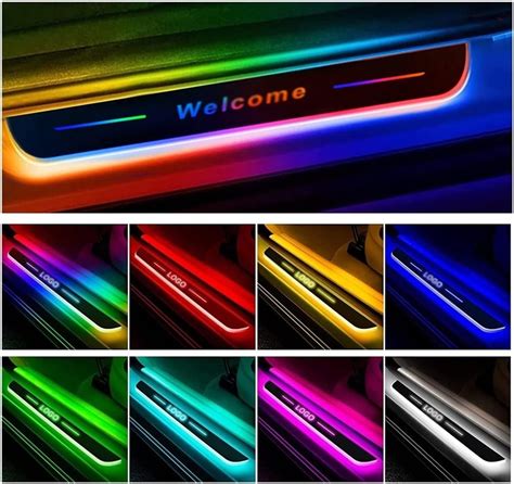 Led Car Door Sill Lights Customization Wireless Car Pedal Pathway