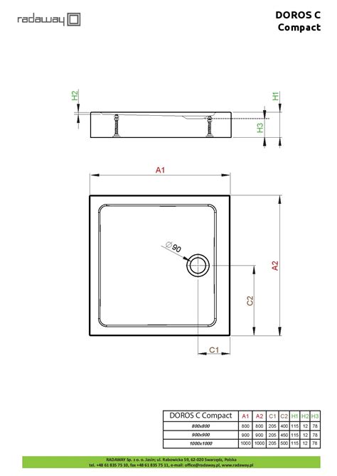 Radaway Doros C Compact 100x100 Cm Brodzik Akrylowy Nr Kat SDRC1010 05