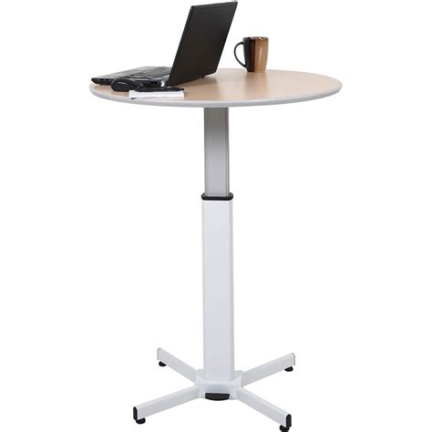 Luxor White 275 To 42 Height Adjustable Pedestal Table With Wheels